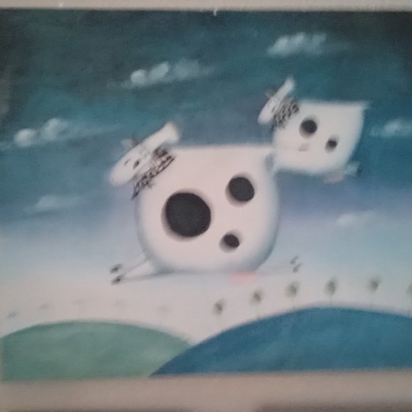 Canvas Cow painting (original, unsigned) - Picture 2 of 2